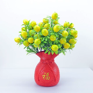 仿真柠檬枝欧式小清新家居酒店装饰插花摆件摄影道具仿真柠檬果实