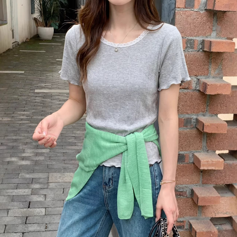 Susan In-Stock Short-Sleeve T-Shirt 2026 Summer Style Youthful Slim-Fit Sweet and Spicy Pure Desire Style Top Tt518 Susan In-Stock Short-Sleeve T-Shirt 2026 Summer Style Youthful Slim-Fit Sweet and Spicy Pure Desire Style Top Tt518