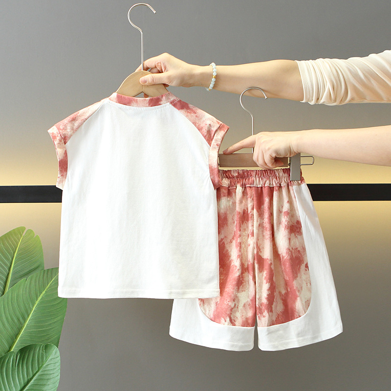 8102 Niño Nezha Traje de manga corta 2025 Nuevo verano para niños Red de celebridades de Internet Traje de dos piezas de moda Baby Fried Street Tide