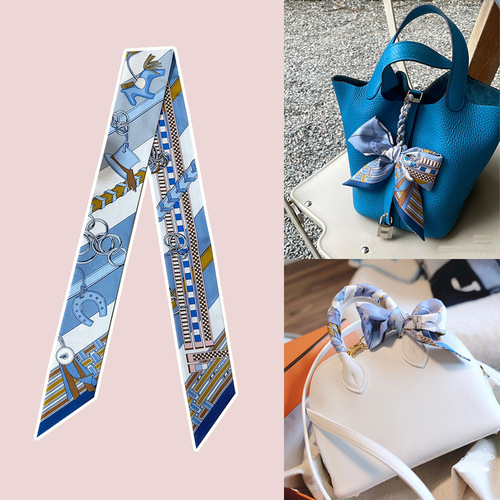 Stream-worthy ribbon-wrapped bag handles: chic silk ribbons, petite scarves, live-stream hairbands, Korean-style neckerchiefs—perfect as versatile gift souvenirs!