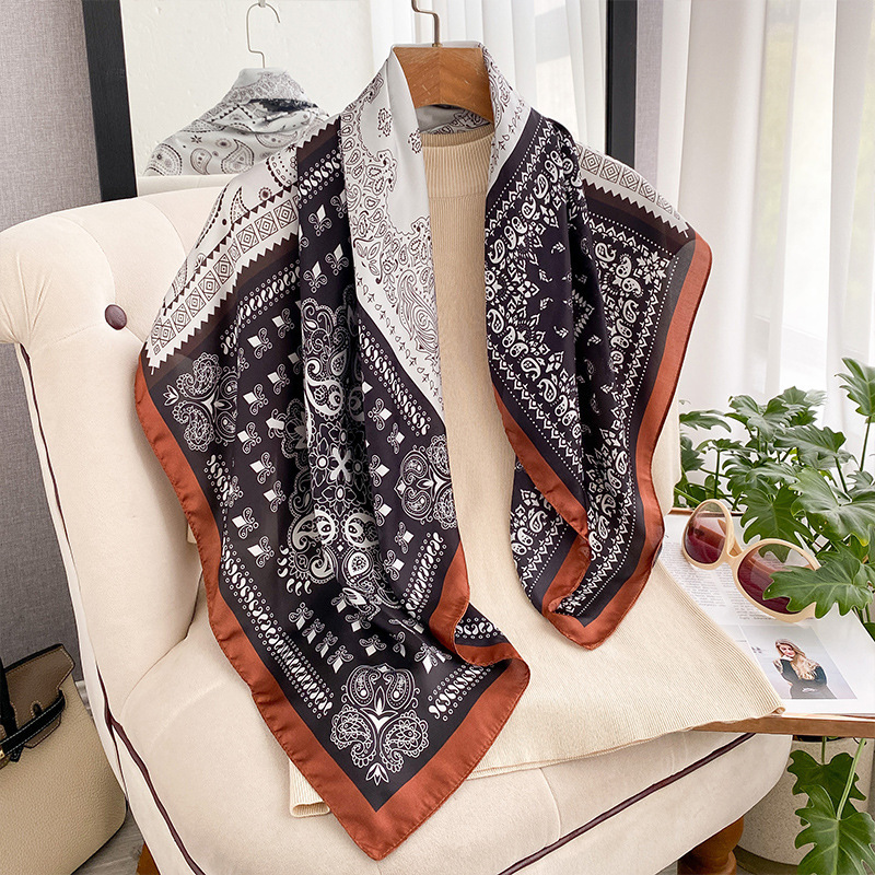 Korean-Style Floral Rose 90 Silk Satin Imitation Silk Square Scarf, Professional and Elegant, Versatile Silk Scarf, Direct Sales from the Manufacturer, Wholesale Korean-Style Floral Rose 90 Silk Satin Imitation Silk Square Scarf, Professional and Elegant, Versatile Silk Scarf, Direct Sales from the Manufacturer, Wholesale
