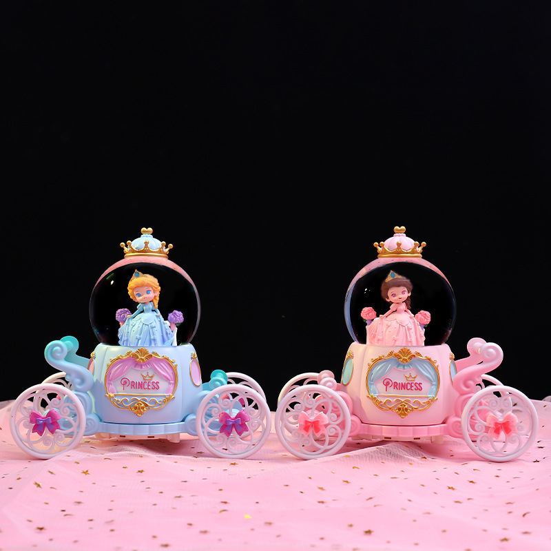 Regalos del día de la infancia de las niñas, princesa de ensueño, conduciendo al carro, bola de cristal, caja de música, decoración, caja de música