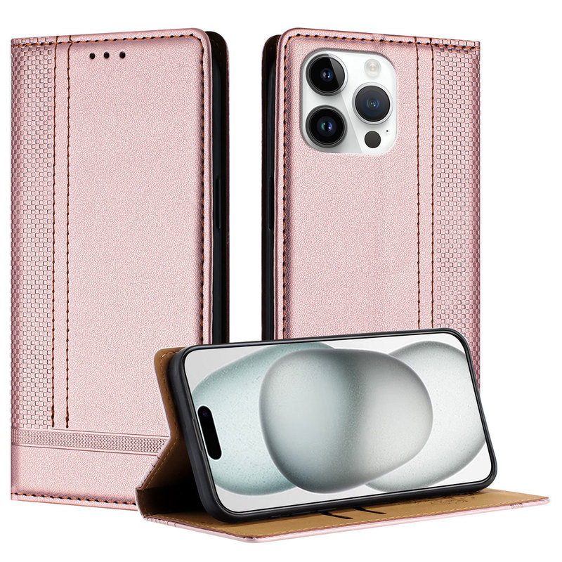 Cross-Border Applicable for iPhone 17 Strong Magnetic Flip Wallet Card Holder iPhone 16 Samsung S26U Skin-Feel Leather Case