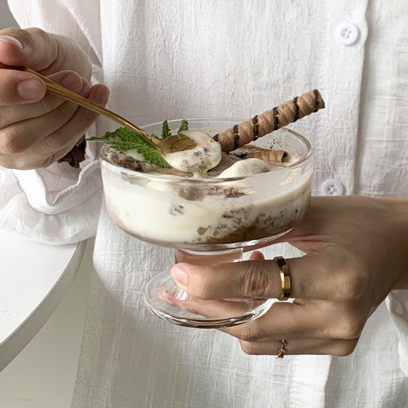 High quality glass for ice cream for home use