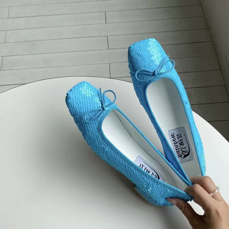 Trend footwear, fashionable nail sequins with bow, shoes, Korean style, 2023, trend of season