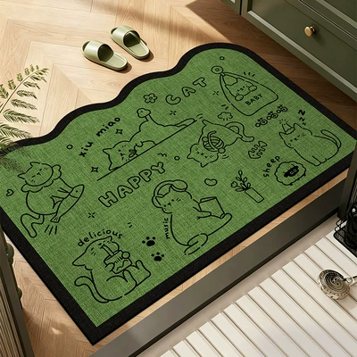 Avtomobil döşəmə paspasları — Bathroom Water-Absorbent Non-Slip Foot Mat - gzn-bag-kitty-40x60-cmrecommended-for-bathrooms