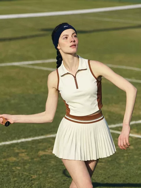 New retro golf tennis skirt with pockets, designed to prevent exposure, suitable for badminton, fitness, outdoor running, and tennis