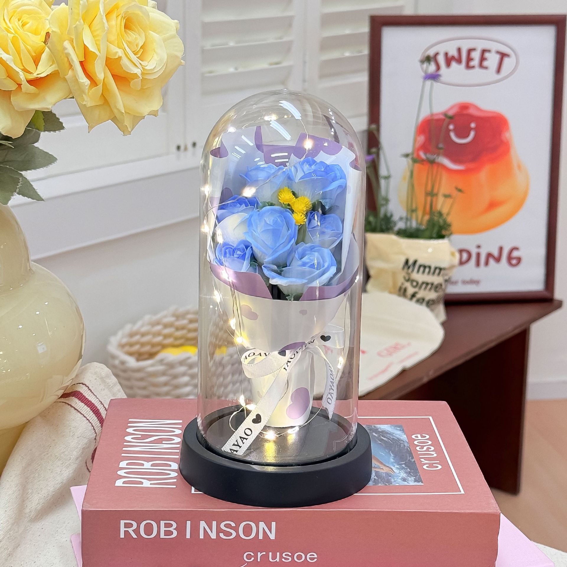 유리 커버 러브 페이퍼 그라데이션 블루