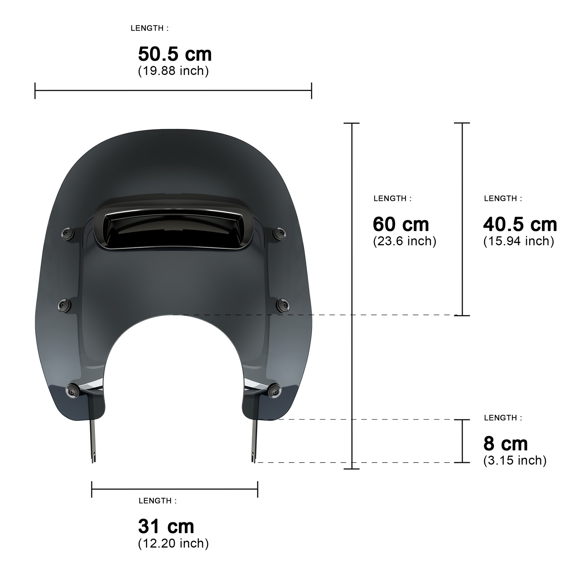 Motorcycle Windshield Suitable for Harley 94-25 Road King, Original New Design with Vents and Reinforced Pc