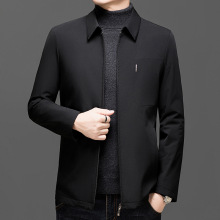 专柜正品鹅绒内胆夹克男冬季新款商务休闲翻领外套中年爸爸羽绒服