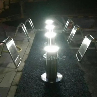 Lift Automatic Column Ground Block Vehicle Passage Stainless Steel Finished Cylindrical Car Block LED Light-emitting Warning