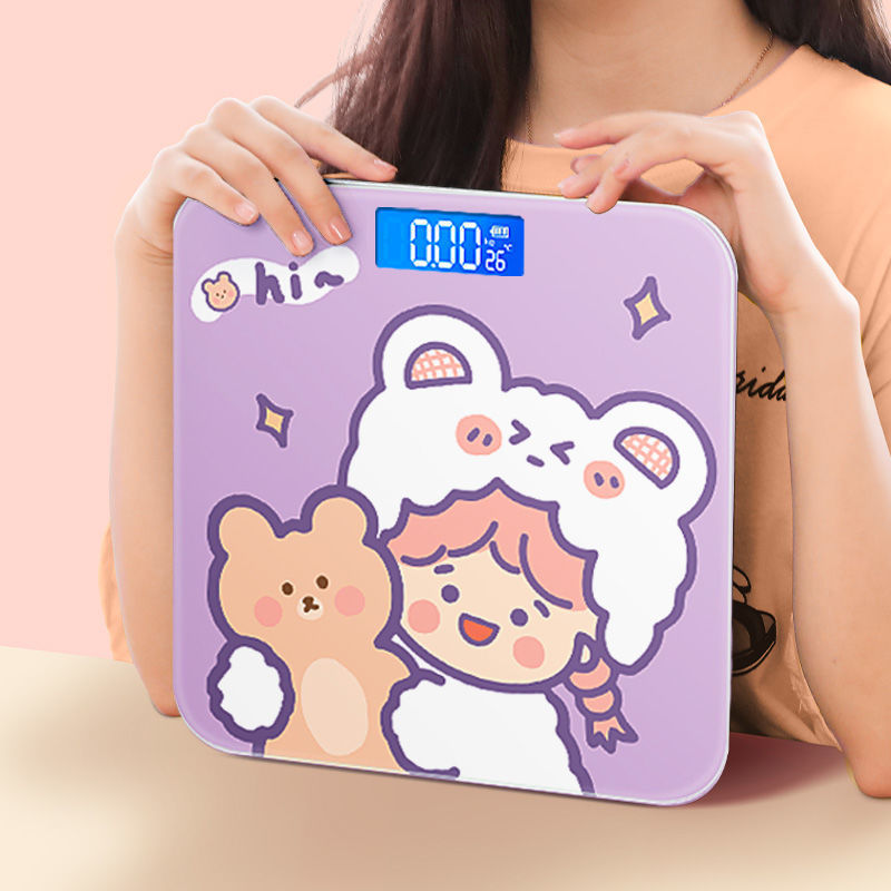 Weighing scale Dormitory small-scale lovely Household say Body weight Lose weight Cartoon Electronic scale