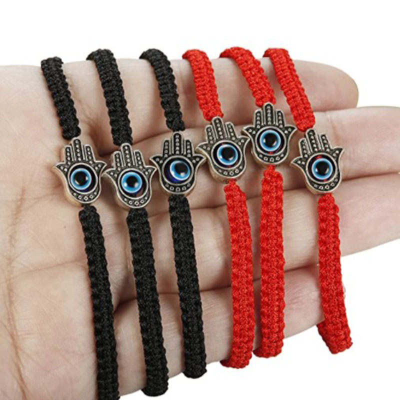 Ethnic Style Devilu0027S Eye Alloy rope Knitting Unisex Bracelets 1 Set