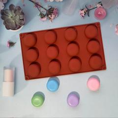 12連平底半圓131巧克力餅乾模蛋糕模具雪糕糖果硅膠模具