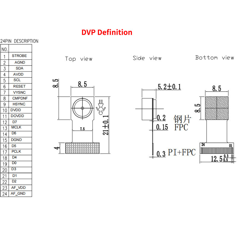 500万高清io 5640カメラモジュールMIPI/DVPインターフェースはワンチップマイクロコンピュータ/開発ボードに応用されている|undefined