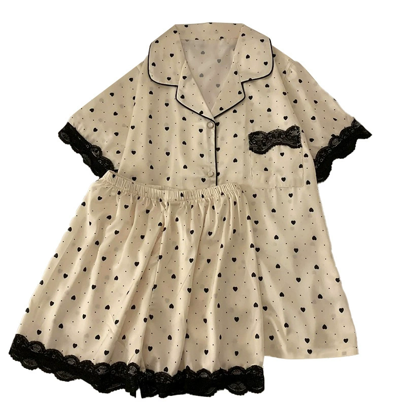 Silk Summer Pajama Set, Thin Cardigan & Shorts, Lightweight Sleepwear, Multiple Colors