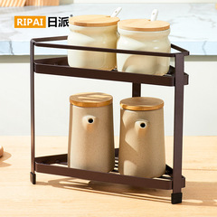 Japanese kitchen spice rack seasoning storage triangle corner pot rack storage rack home bathroom countertop organizing rack