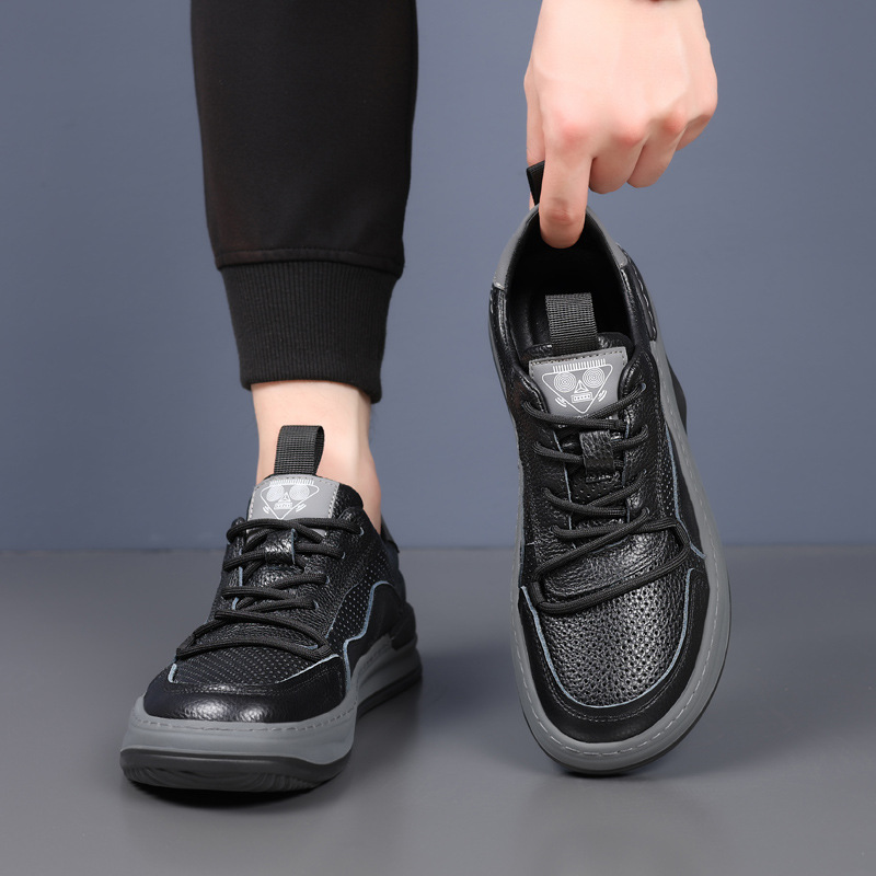 Piel de vaca de primera capa de verano nuevos hombres sandalias de cuero de cuero para hombres transpirables zapatos perforados zapatos con agujeros zapatos de hombre zapatos