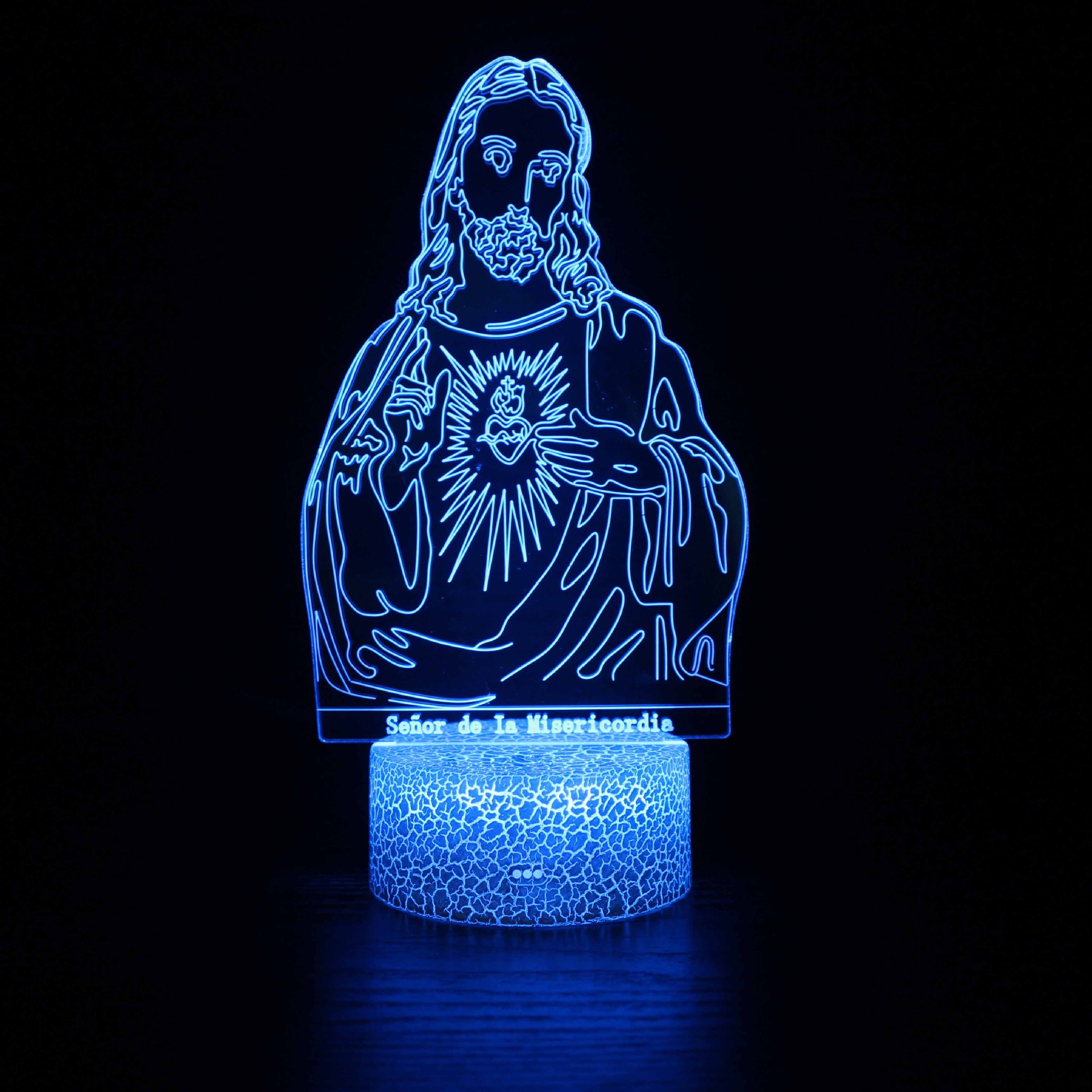 Luz de noche LED personalizada Jesús Virgen Ángel serie lámpara de mesa regalo creativo acrílico 3D noche luz al por mayor