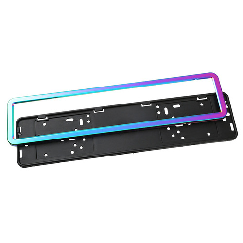 International Trade Stainless Steel License Plate Frame with European Standard Gradient Color License Plate Holder, Wholesale Multiple Specifications European Style Car License Plate Frame