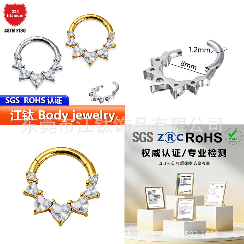 Pointed titanium steel lip stud product view