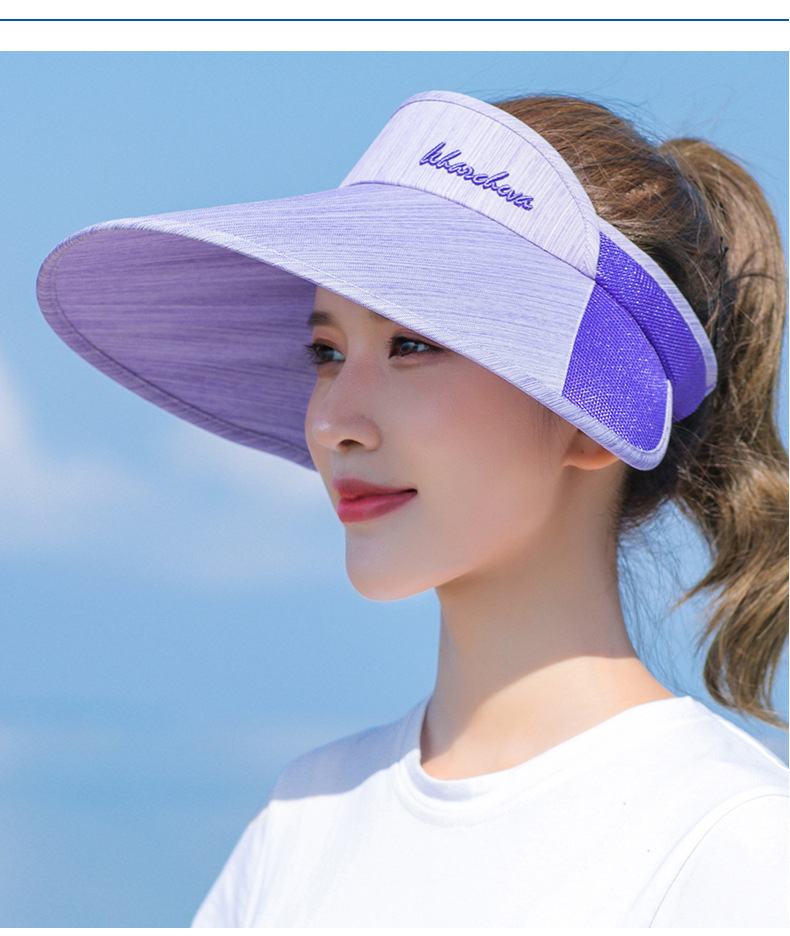 Korean Big Brim Contrast Color Anti-ultraviolet Empty Top Hat display picture 3