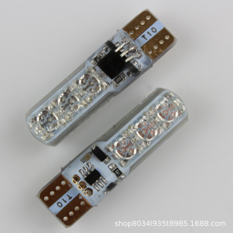 Coche LED ancho de luz T10 RGB de silicona 5050-6smd colorido pequeña luz matrícula luz flash de luz de la motocicleta