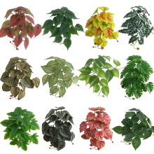 现货供应 仿真绿植3D打印龟背叶植物 家居室内装饰婚庆植物墙配材