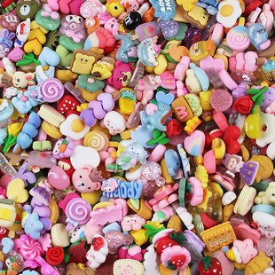 Cartoon cream resin accessories factory wholesale mixed 3d water cup stickers haircard phone case diy accessories