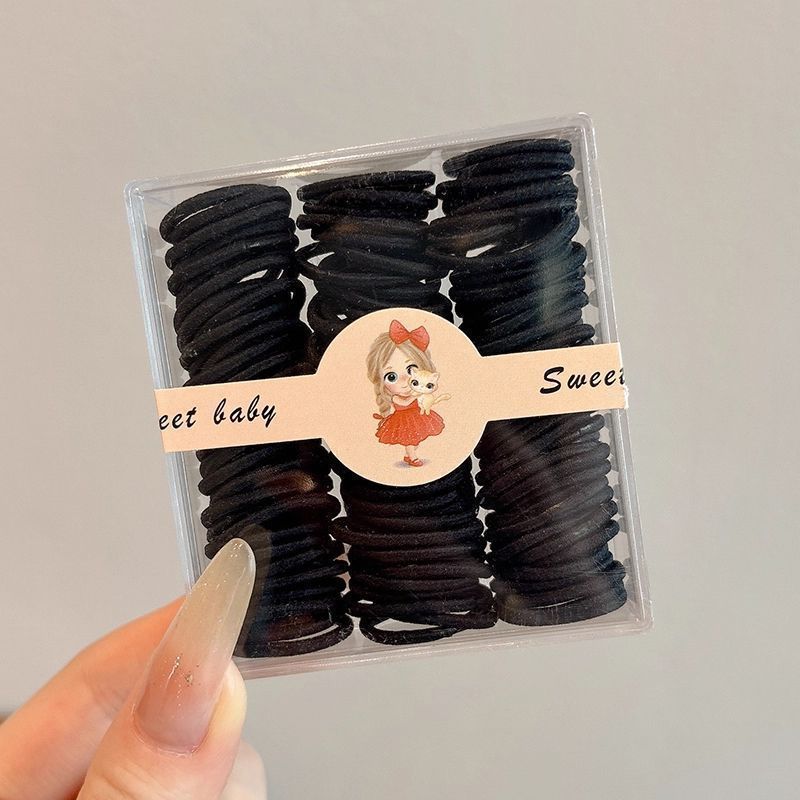 Cuerdas de cabeza de color para mujeres negras coreanas para niños espesar banda de goma desechable toque de cabello para atar el cabello no daña el cabello image 60
