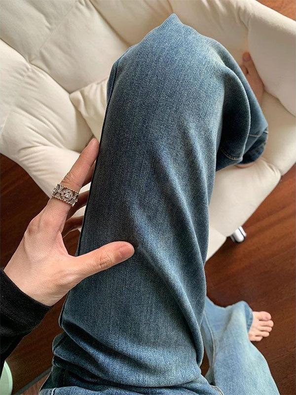 美式复古微喇牛仔裤女2025年秋季新款显瘦高腰阔腿不贴腿喇叭裤子|undefined