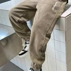 男童裤子春秋款2026新款儿童运动裤灯芯裤春季中大童宽松休闲童装