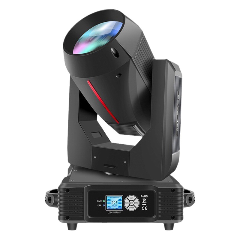 Sacudiendo la cabeza en el escenario, luz de haz de luz de 380w, equipo de iluminación de rendimiento de boda, conjunto completo de foco de barra de agitación lenta, patrón giratorio