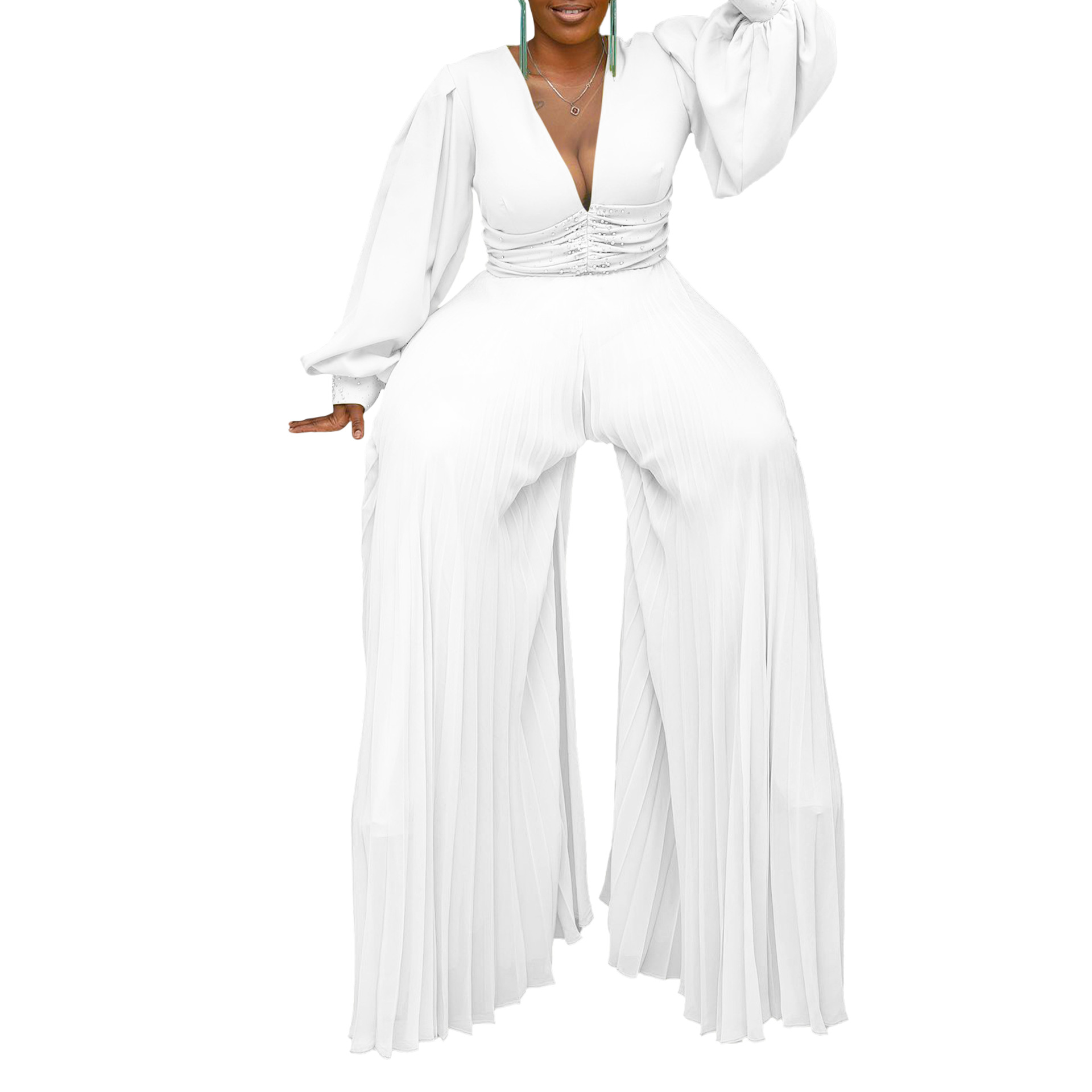 Spring, Autumn Season Women's Casual Bodysuits Streetwear Solid Color Full Length Jumpsuits