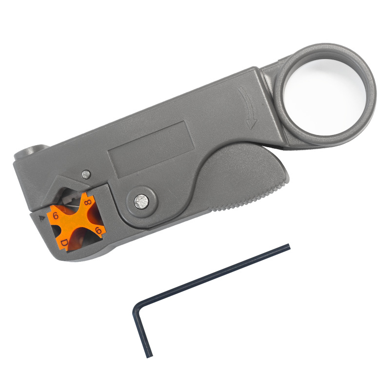 芸贝同轴电缆剥线器多功能网线视频线剥皮电工工具旋转式剥线刀