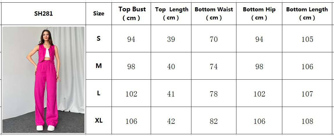 420g Weight Sleeveless Sleeve Length Spandex, Polyester Fabric Type Pant Co-ord Set Sets Type 2 Pieces Set Quantity Daily Occasion U Neck Neckline Regular Fit Fit Type Solid Color Pattern Summer Season Women's Gender Button Design Streetwear Style Daily Women's Streetwear Solid Color Spandex Polyester Button Pant Co-ord Set Pants Sets 无