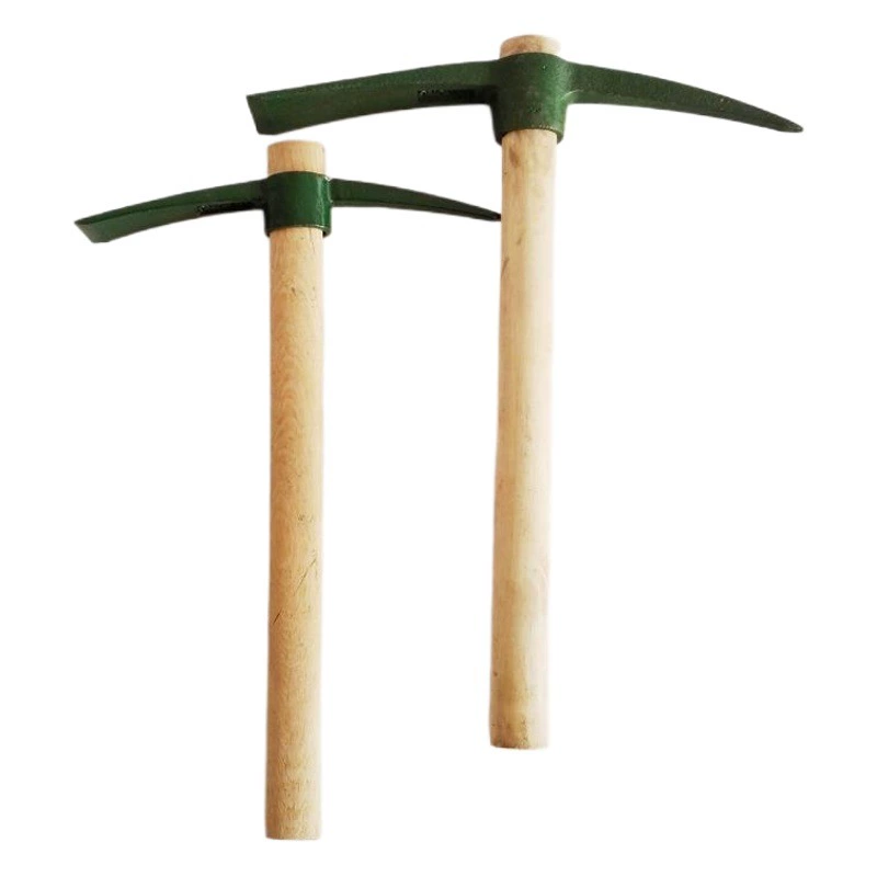Фурнитура чугун маленькая Кирка садовые сельскохозяйственные инструменты стальное литье Зеленая Деревянная ручка небольшой размер садовая Кирка крест Кирка
