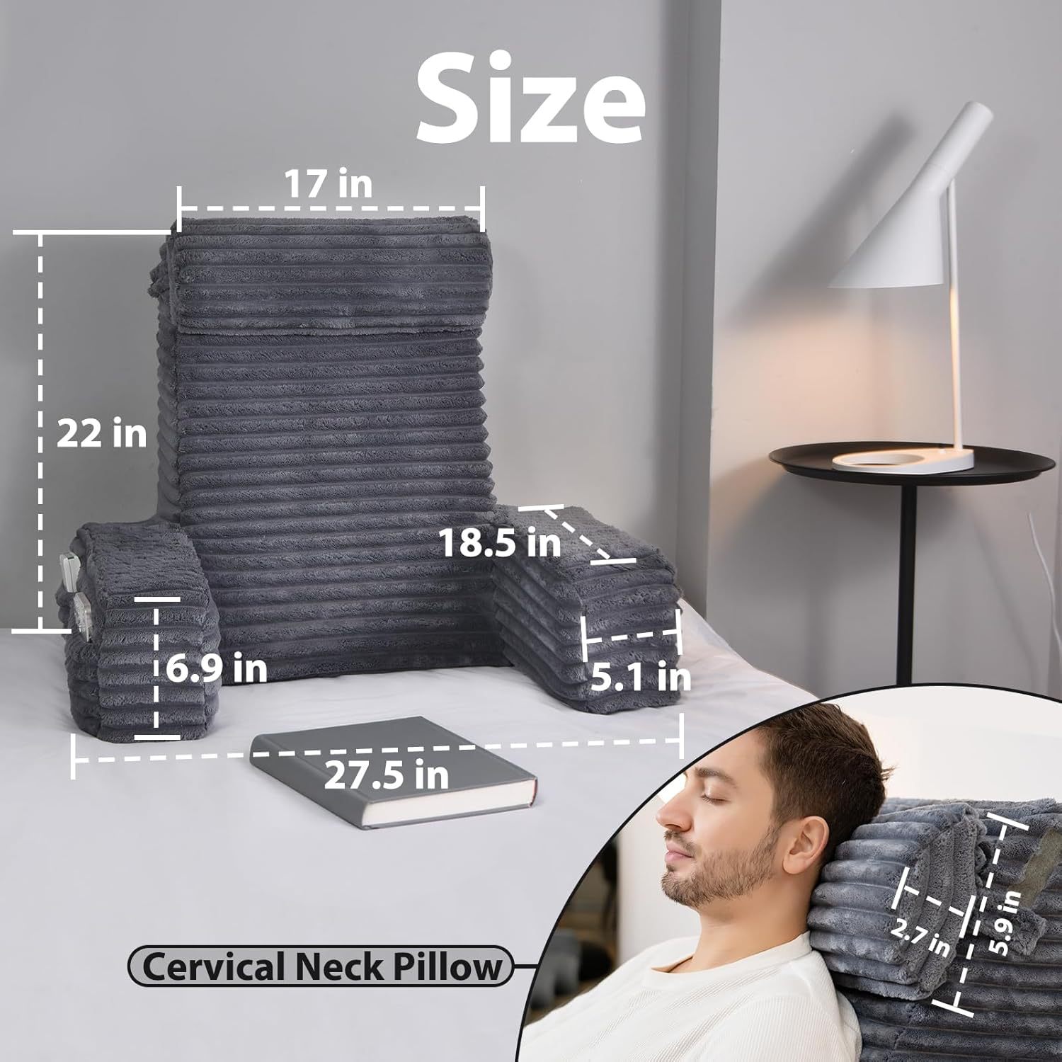 almohada de lectura para adultos almohada de esponja transfronteriza almohada de cama compresible almohada de protección de cuello y cintura almohada de lectura multipropósito