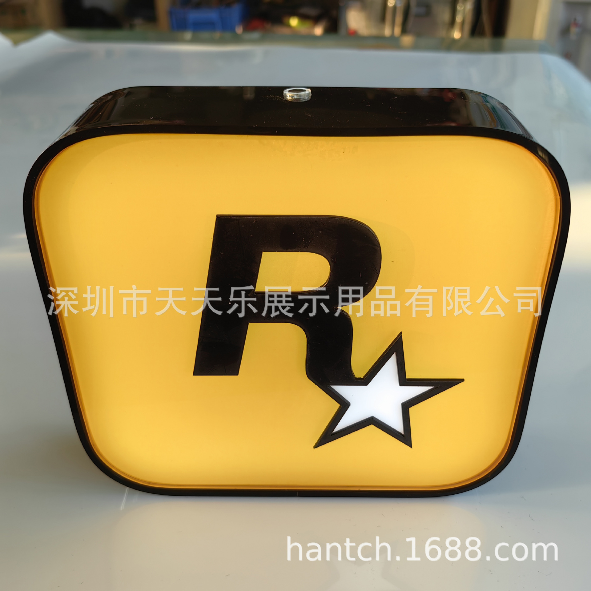 可充电窄边灯箱R星灯箱触碰开关小夜灯桌面LED发光标识牌