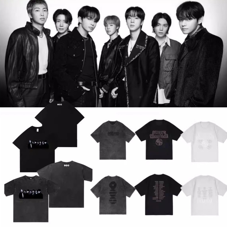 Bts 20265Th Album Arirang Japan Pop-Up Print Washed Black Short-Sleeve T-Shirt Digital Direct Printing Bts 20265Th Album Arirang Japan Pop-Up Print Washed Black Short-Sleeve T-Shirt Digital Direct Printing