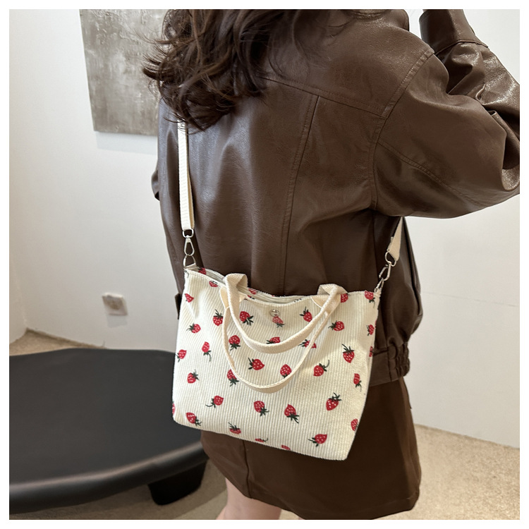 Canvas bag for women 2024 New large-capacity handbag, printed tote bag, niche design, artistic single-shoulder bag for work undefined