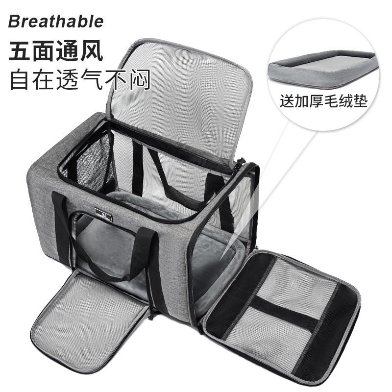 Wakytu británico coche al aire libre transpirable portátil aviación PET bolsa de gran capacidad gato y perro bolsa