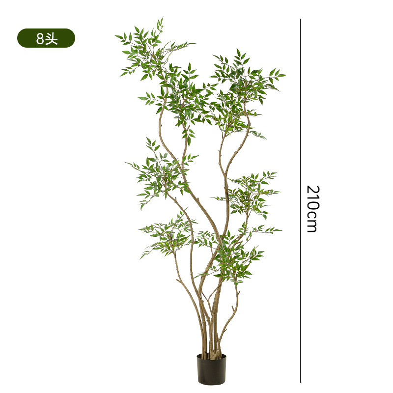 Simulación de plantas verdes Sensación avanzada Bambú Nantian Planta en maceta de piso grande Sala de estar interior Árbol falso biónico Decoración de plantas