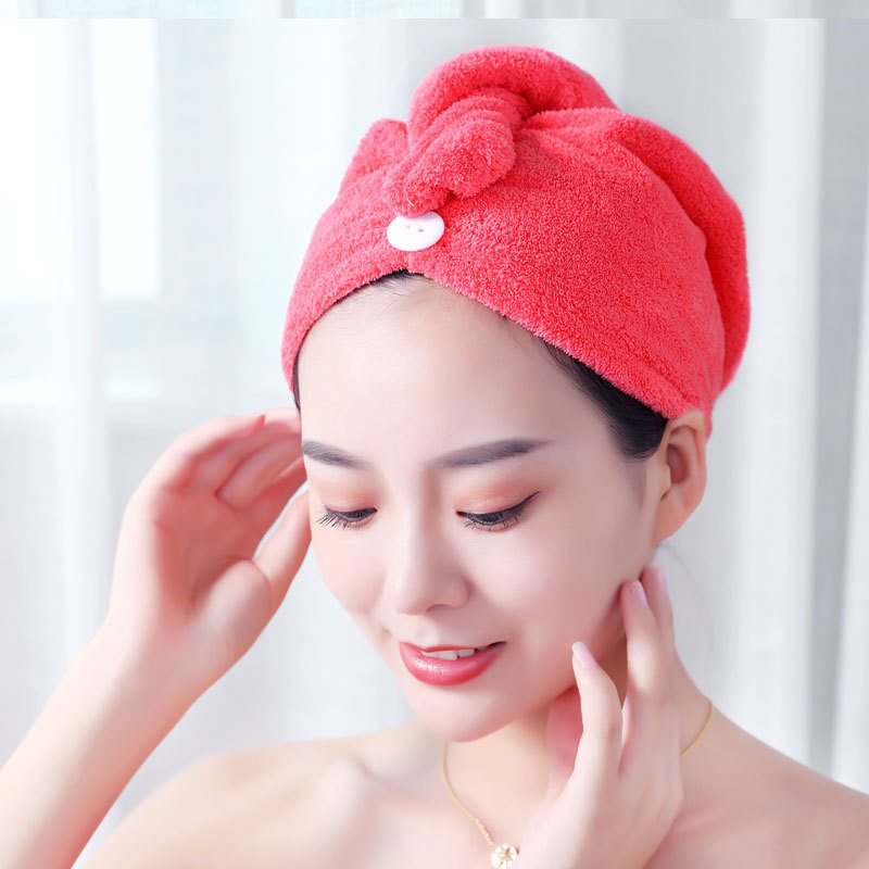 T absorción sombrero de cabello seco sombrero de baño estilo coreano veludo de coral para aumentar el grosor toalla de cabello seco sombrero de cabello seco rápido