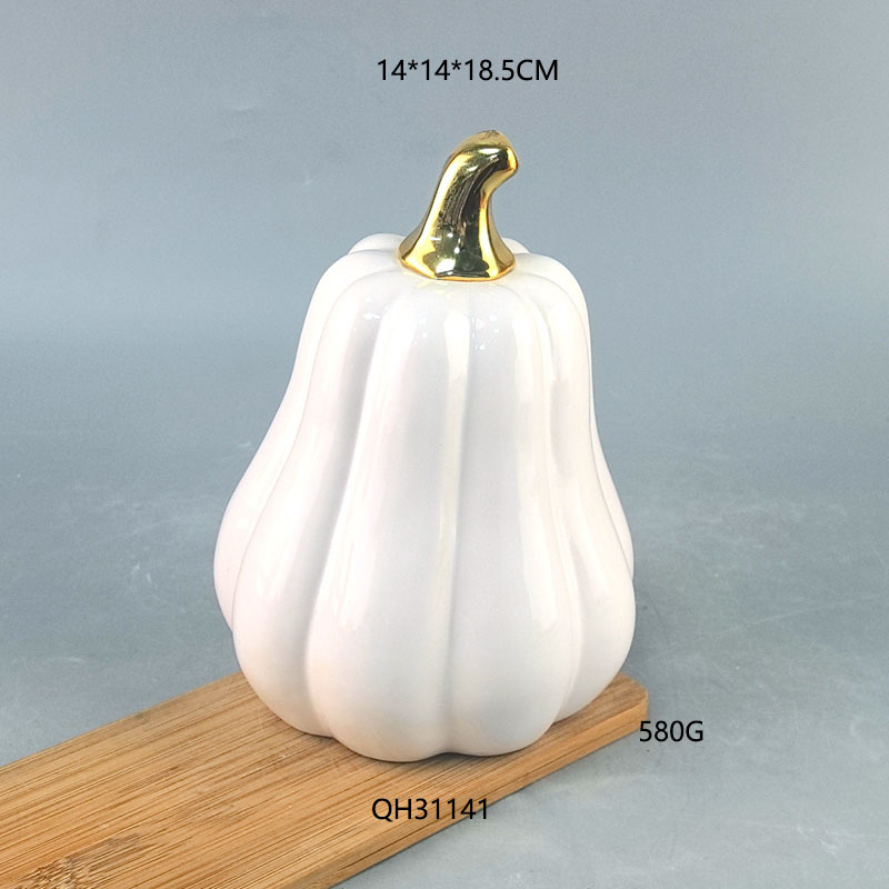 Decoración de calabaza de cerámica blanca nórdica creativa Decoración de escritorio Decoración para el hogar Regalos de Halloween