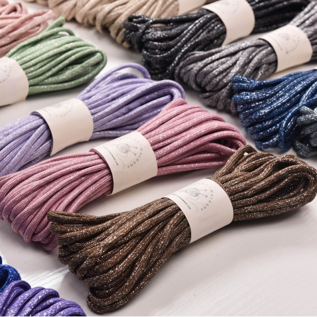 5mm silver round strand braided rope 10 meters small sub-pack with silver polyester core rope diy mobile phone pendant rope