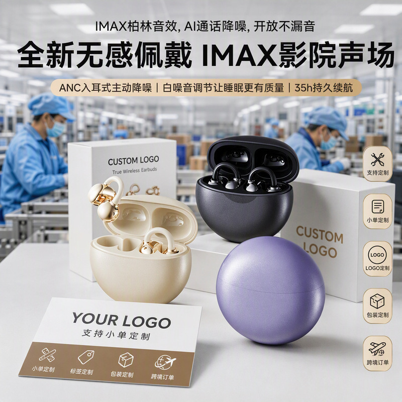 2026 New Model Bluetooth Earphones Sports Bone Conduction Earphones Bluetooth Long Battery Life Digital Display Cross-Border Wireless Bluetooth Earphones