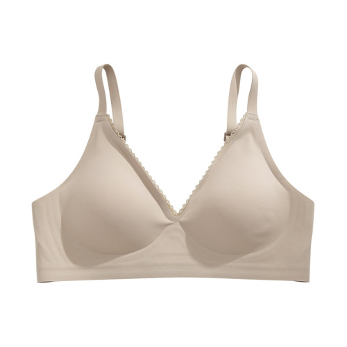 New style seamless jelly underwear for women with large breasts and small bra push-up adjustable latex lace bra without rims