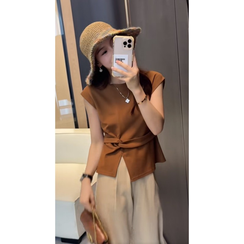夏季一整套女装2025新款韩版减龄休闲气质时尚无袖上衣裤子两件套|undefined