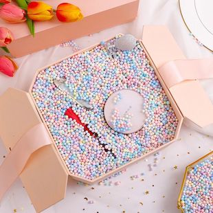 Gift box filling bubble flow planet wave ball filling slime decoration Macaron round small particles